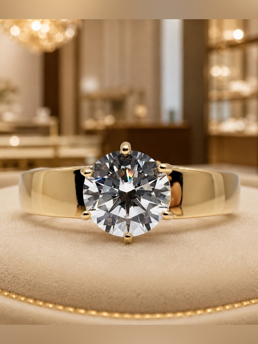 14k Gold Vermeil 925 Silver & 3.4Ct Genuine Cubic Zirconia Bridal Ring | Sz 10